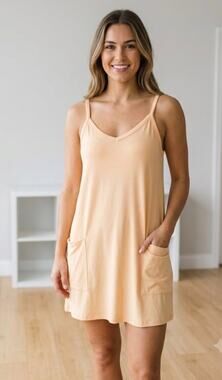 Women Athletic Dress Tennis Workout Active Sports Mini Romper Sz M. Yellow/Tan
